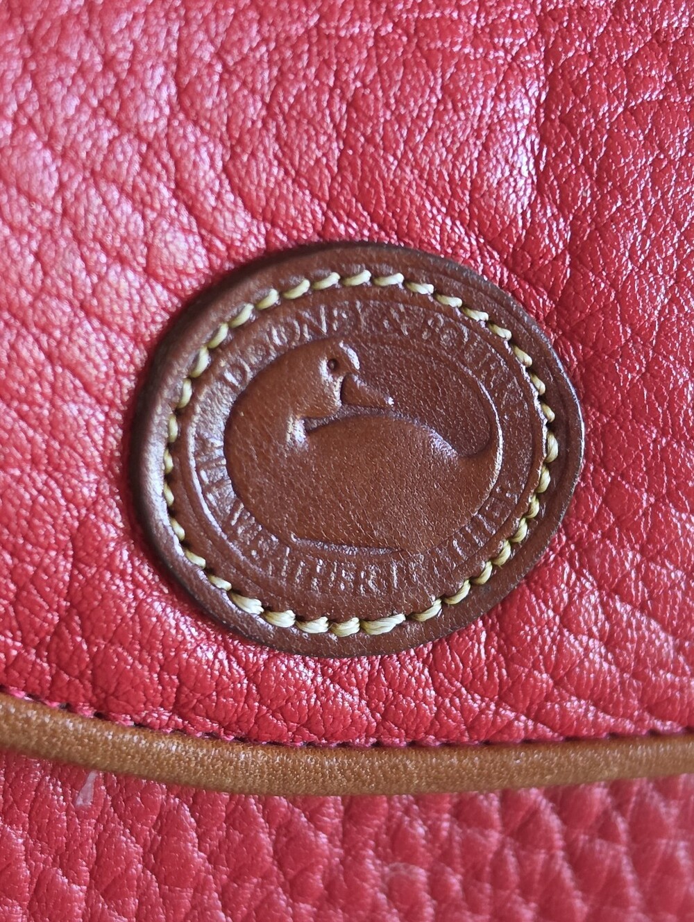 Dooney & Bourke Vintage AWL All Weather Leather Crossbody Wallet, Red ♥️ - Picture 4 of 11